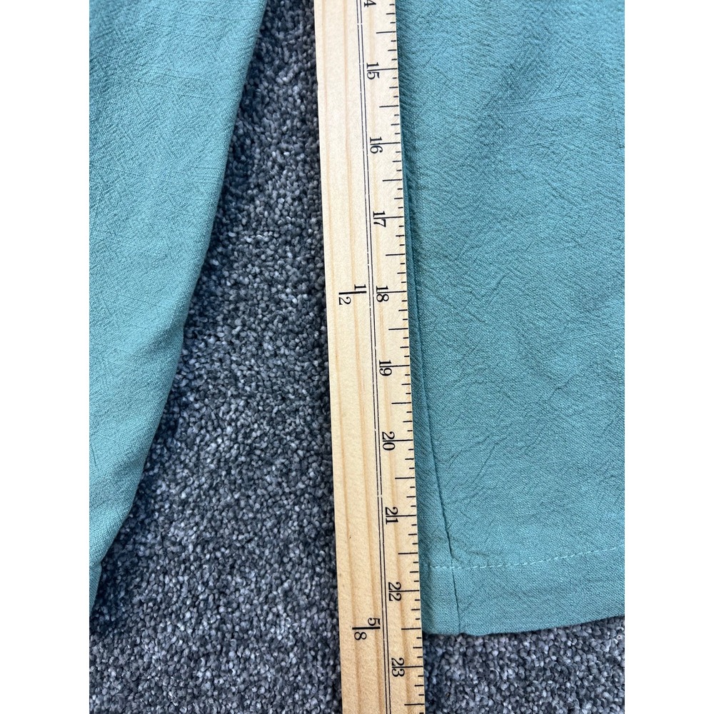 Anrabess Sage Green Boho Smocked Wide-Leg Palazzo Lounge Pants Women's Size XXL - Picture 5 of 9